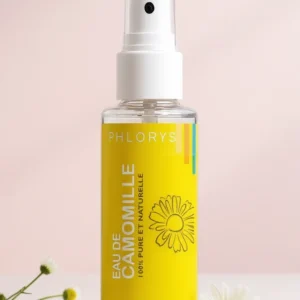 Eau florale de camomille 100% naturelle – Flacon spray 150 ml Phlorys pour apaiser et hydrater les peaux sensibles et délicates